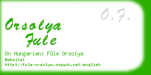 orsolya fule business card