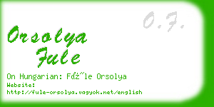 orsolya fule business card